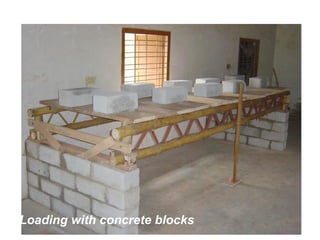Loading with concrete blocks
 