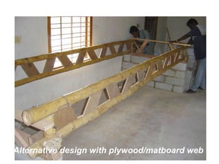 Alternative design with plywood/matboard web
 