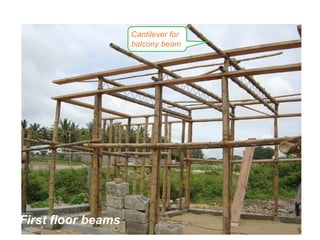 Cantilever for
balcony beam
First floor beams
 
