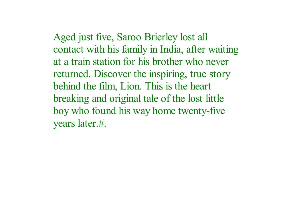[PDF] Lion A Long Way Home by Saroo Brierley Ebook^ Online^