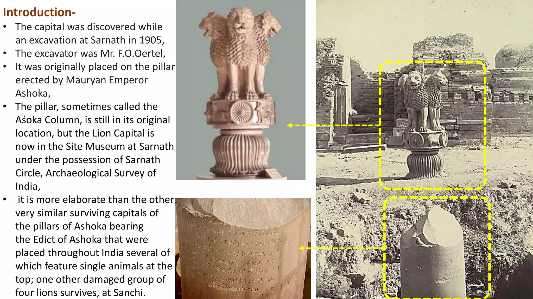 Lion Capital of Sarnath (Mauryan Period) | PPTX, image size:2048x1152