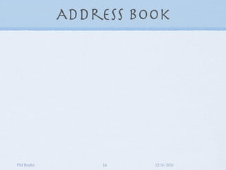Address Book




PM Burke       14    12/6/2011
 
