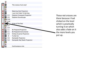These red crosses are
there because I had
clicked on the level
which is practically
turning it on which
also adds a fade on it
the more levels you
put up.