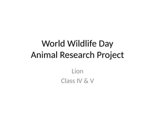 Lion Research project ppt including adding image of the lion | PPTX
