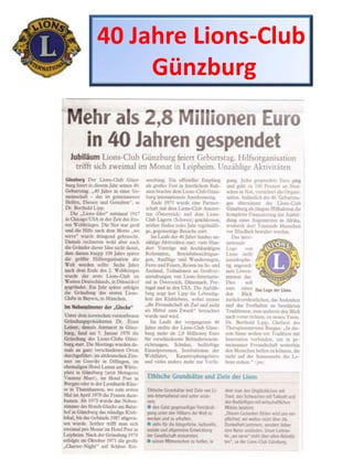 40 Jahre Lions-ClubGünzburg