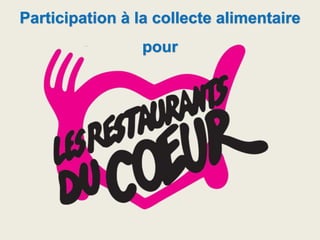 Participation à la collecte alimentaire
pour
 