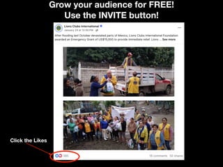 Grow your audience for FREE!
Use the INVITE button!
Click the Likes
 