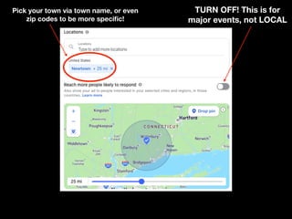 TURN OFF! This is for
major events, not LOCAL
Pick your town via town name, or even
zip codes to be more specific!
 
