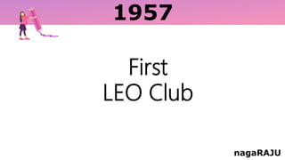 1957
nagaRAJU
First
LEO Club
 