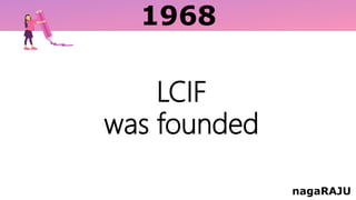 1968
nagaRAJU
LCIF
was founded
 