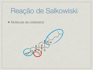 Reação de Salkowiski
Molécula de colesterol
17
5
6
3
 