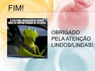 FIM!
OBRIGADO
PELA ATENÇÃO
LINDOS/LINDAS!
!
 