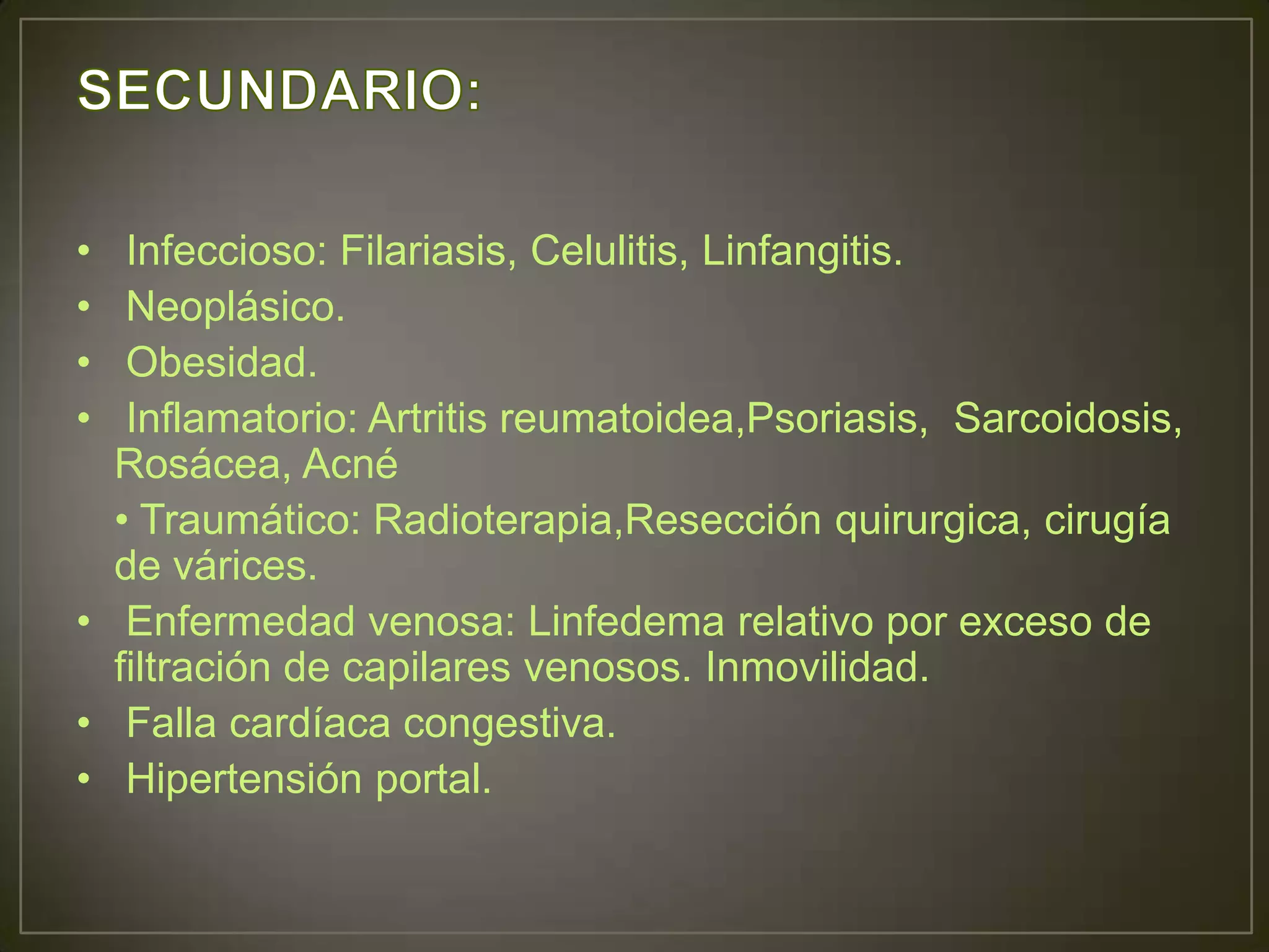 Linfangitis Reticular Lipedema, linfangitis, linfedema | PPTX