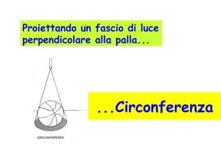 ...Circonferenza
Proiettando un fascio di luce
perpendicolare alla palla...
 