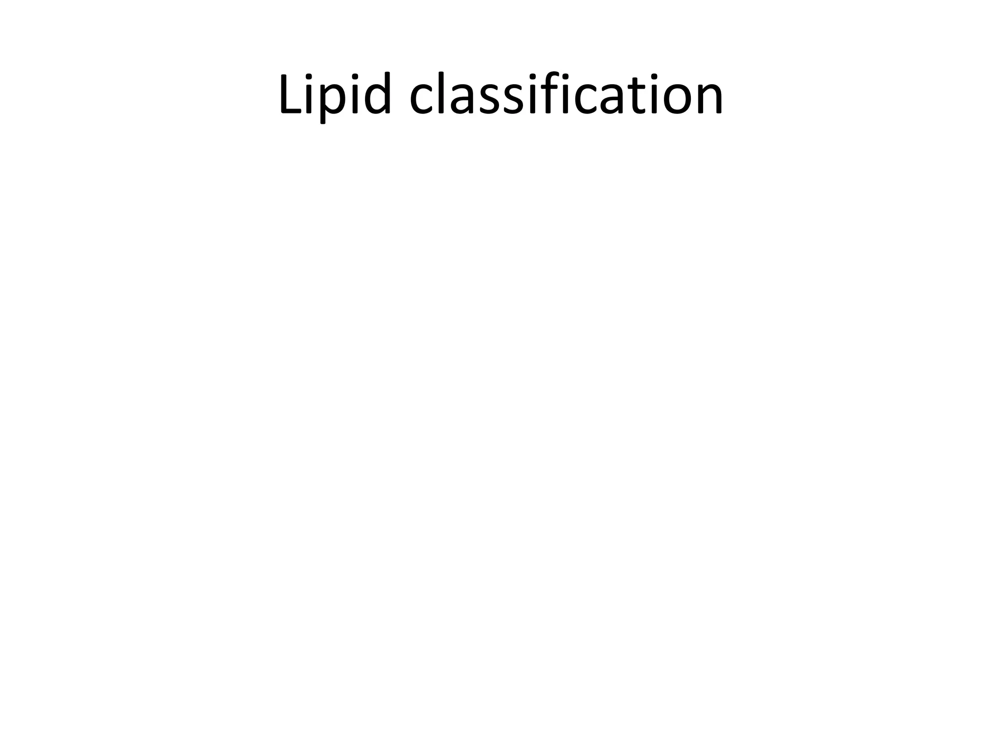 Lipid classification
 