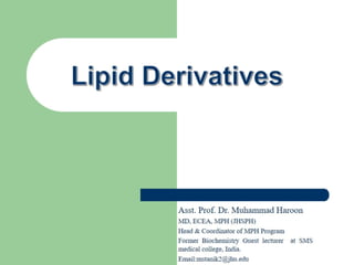 Lipid derivatives (Biochemistry)