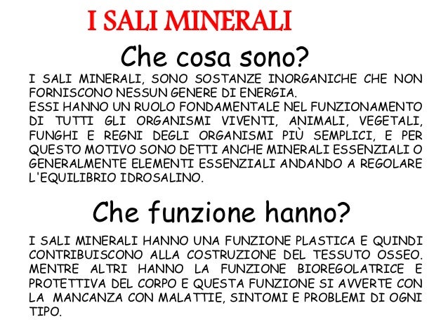 Lipidi e sali minerali
