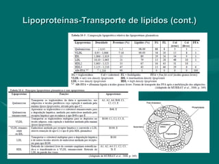 Lipoproteínas-Transporte de lípidos (cont.) 