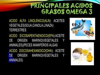 PRINCIPALES ACIDOS
GRASOS OMEGA 3

 