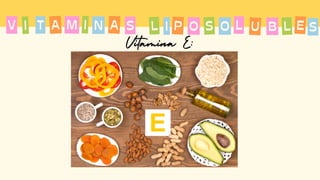 T A
I M
A I N
V L
S P
I S
O O L U B L S
E
Vitamina E:
 