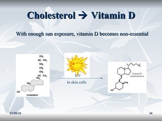 Cholesterol    Vitamin D With enough sun exposure, vitamin D becomes non-essential 03/09/10 in skin cells UV 