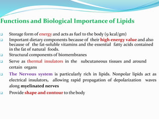 Introduction to Lipids and its Chemistry | PPTX