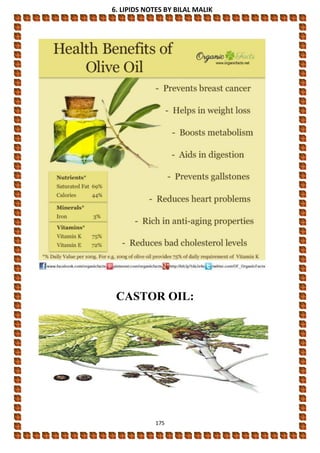 6. LIPIDS NOTES BY BILAL MALIK
175
CASTOR OIL:
 