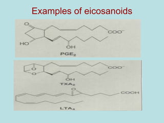 Examples of eicosanoids 
 