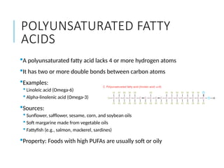 Polyunsaturated Example lipids and protein as energy yielding nutrients and macronutrients in ...