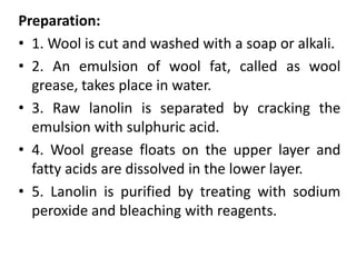 Wool Treating LIPIDS, FATS, WAXES AND FIXED OIL - Copy.pptx
