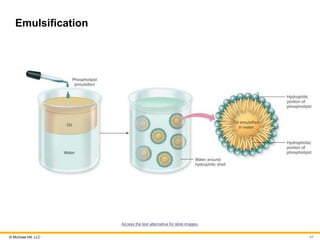 © McGraw Hill, LLC
Emulsification
Access the text alternative for slide images.
41
 