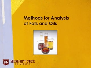 Fat Analysis Methods Lipids In Foods | PPT