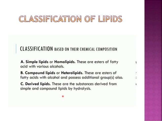 Lipids Classification And Types