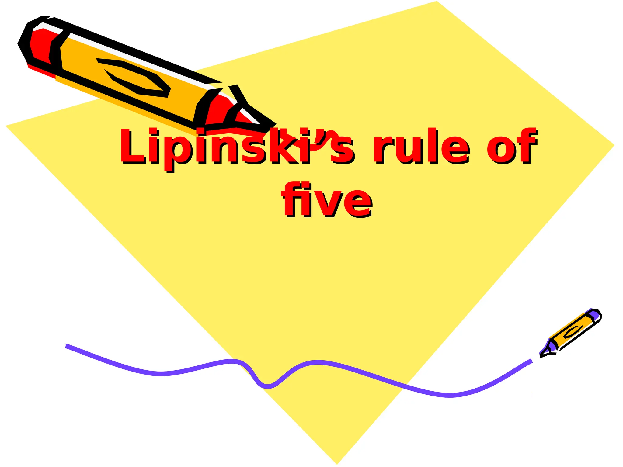Lipinskis rules of five for bioavailability PPT