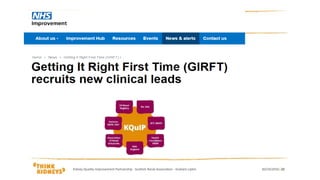 30/10/2016Kidney Quality Improvement Partnership - Scottish Renal Association - Graham Lipkin 22
 