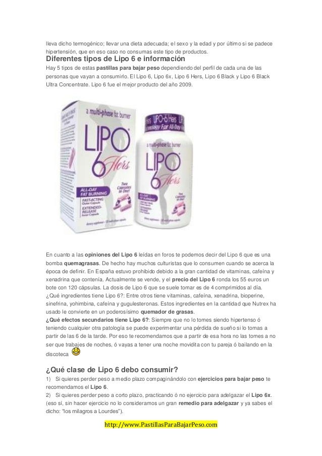 ¡Lipo 6: Gran termogénico para adelgazar! ¡Lipo 6: Gran termogénico para adelgazar!