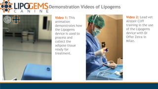 Demonstration Videos of Lipogems
Video 1: This
animation
demonstrates how
the Lipogems
device is used to
process and
colle...