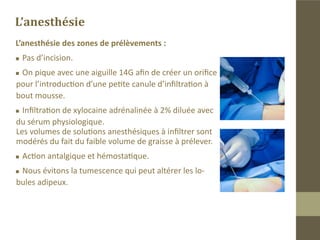 La technique
du lipofilling
 