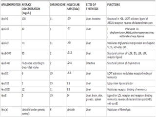 Present in
chylomicron,HDL;atheroprotective;
activates hep.lipase
 