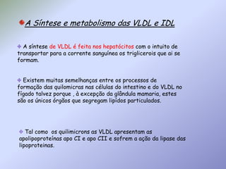  As proteínas lipídicas resultantes do processo hidrolitico, por ação da lipase de proteínas são chamadas neste caso IDL que, tal como quilomicrons remanescentes apresenta na sua membrana apoE ( as IDL contem também apoB100)  QmQmQmrem