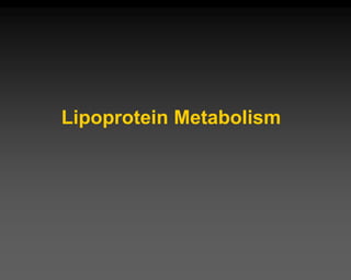 Lipoprotein Metabolism
 
