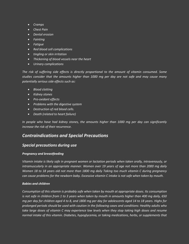 Liposomal vitamin c Uses side effects contraindications