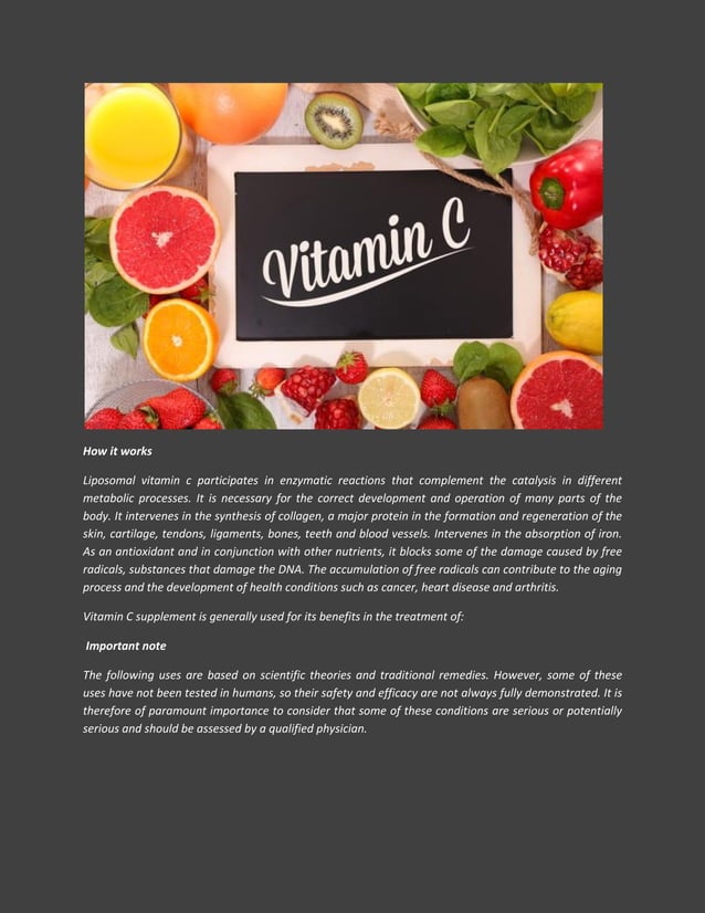 Liposomal vitamin c Uses side effects contraindications