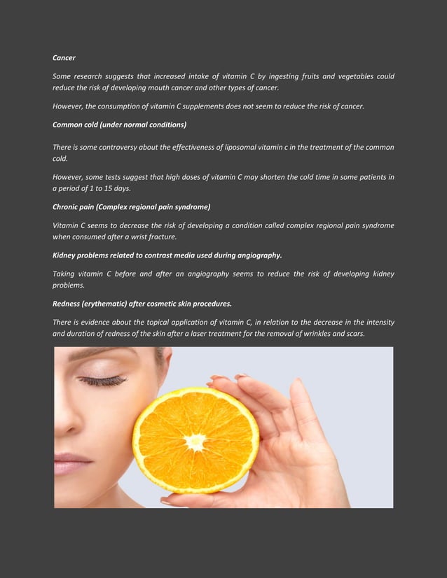 Liposomal vitamin c Uses side effects contraindications