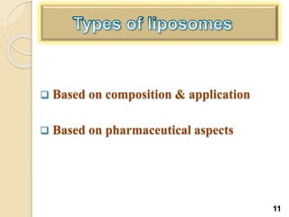  Based on composition & application
 Based on pharmaceutical aspects
11
 