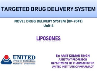 NOVEL DRUG DELIVERY SYSTEM (BP-704T)
Unit-4
 