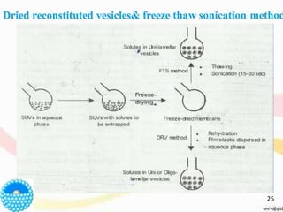 Dried reconstituted vesicles& freeze thaw sonication method
25
 