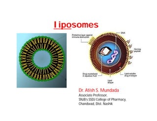 liposomes
Dr. Atish S. Mundada
Associate Professor,
SNJB’s SSDJ College of Pharmacy,
Chandwad, Dist. Nashik
 
