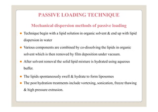 Passive Loading Inroduction to LIPOSOMES & NIOSOMES.pptx