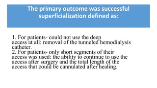 Liposuction used to treat deep vascular accesses for hemodialysis.pptx